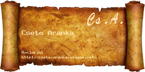Csete Aranka névjegykártya