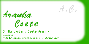 aranka csete business card